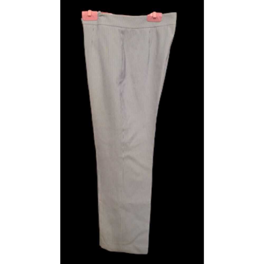 Seersucker Pants by Kasper Lined Set-In Waist Sz. 8 Blue/White Preppy Classic - Picture 5 of 10